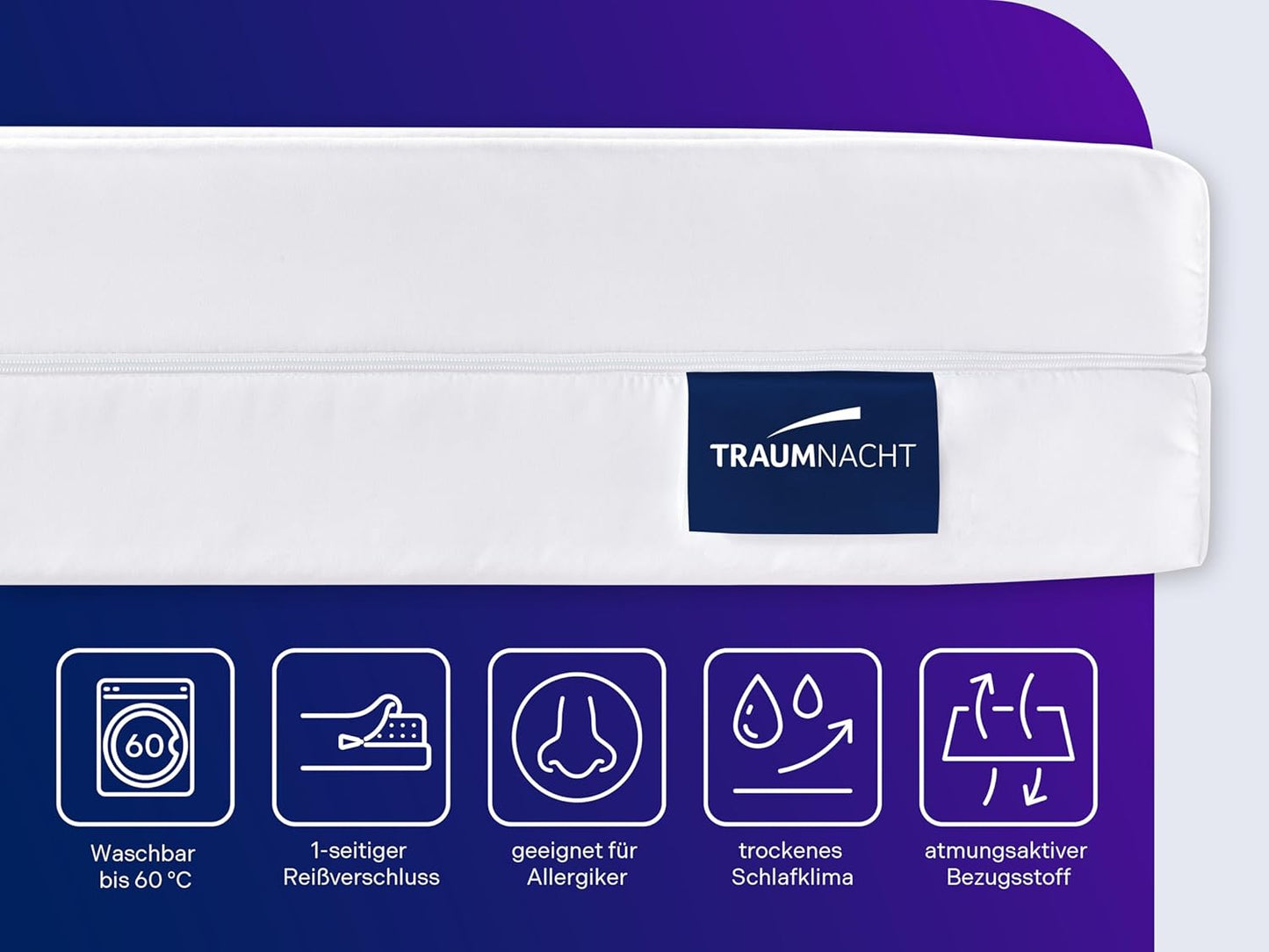 Traumnacht Easy Comfort Duo 7-Zone Rolled Mattress 90 x 190 cm H3 & H4 Ergonomic & Breathable Oeko-Tex Standard 100 16 cm